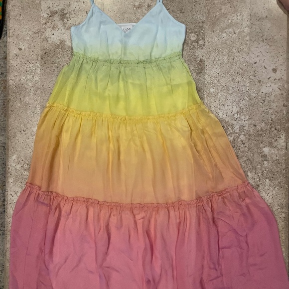 Cami NYC The Adrienne Rainbow Tiered Silk Dress - Picture 2 of 6